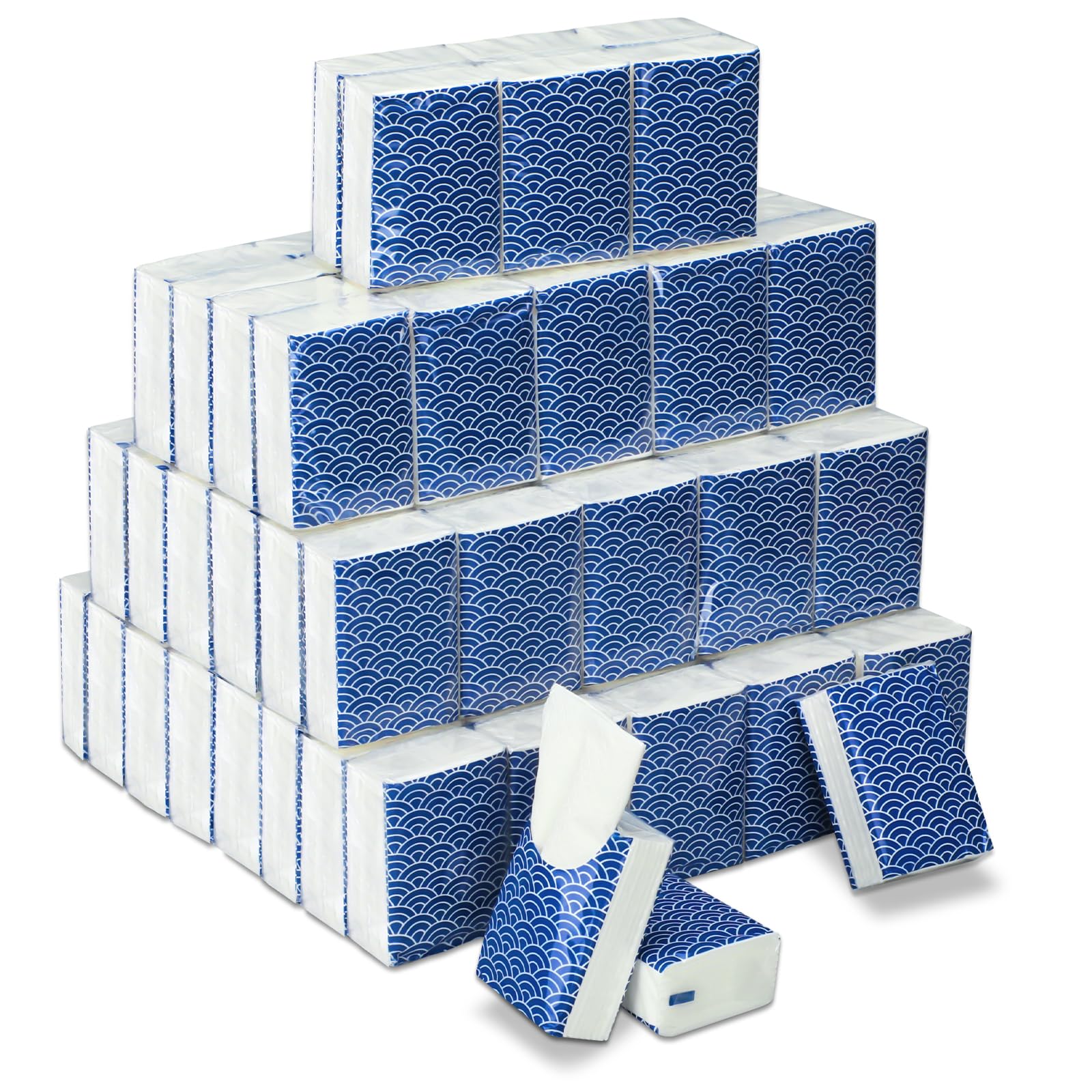 Therwen 100 Pack Pocket Tissues Travel Packs Bulk 1000 Sheet Mini Tissues Bulk 3 Ply Small Travel Size Paper Individual Pocket Size (Cool)