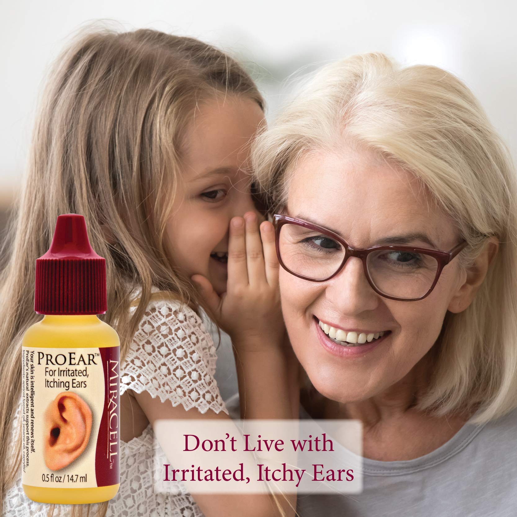 Miracell ProEar, Ear Drops for Itchy Ears, Ear Wax Softener, Clogged Ears, Dry Ears, for Adults Babies. 0.5oz