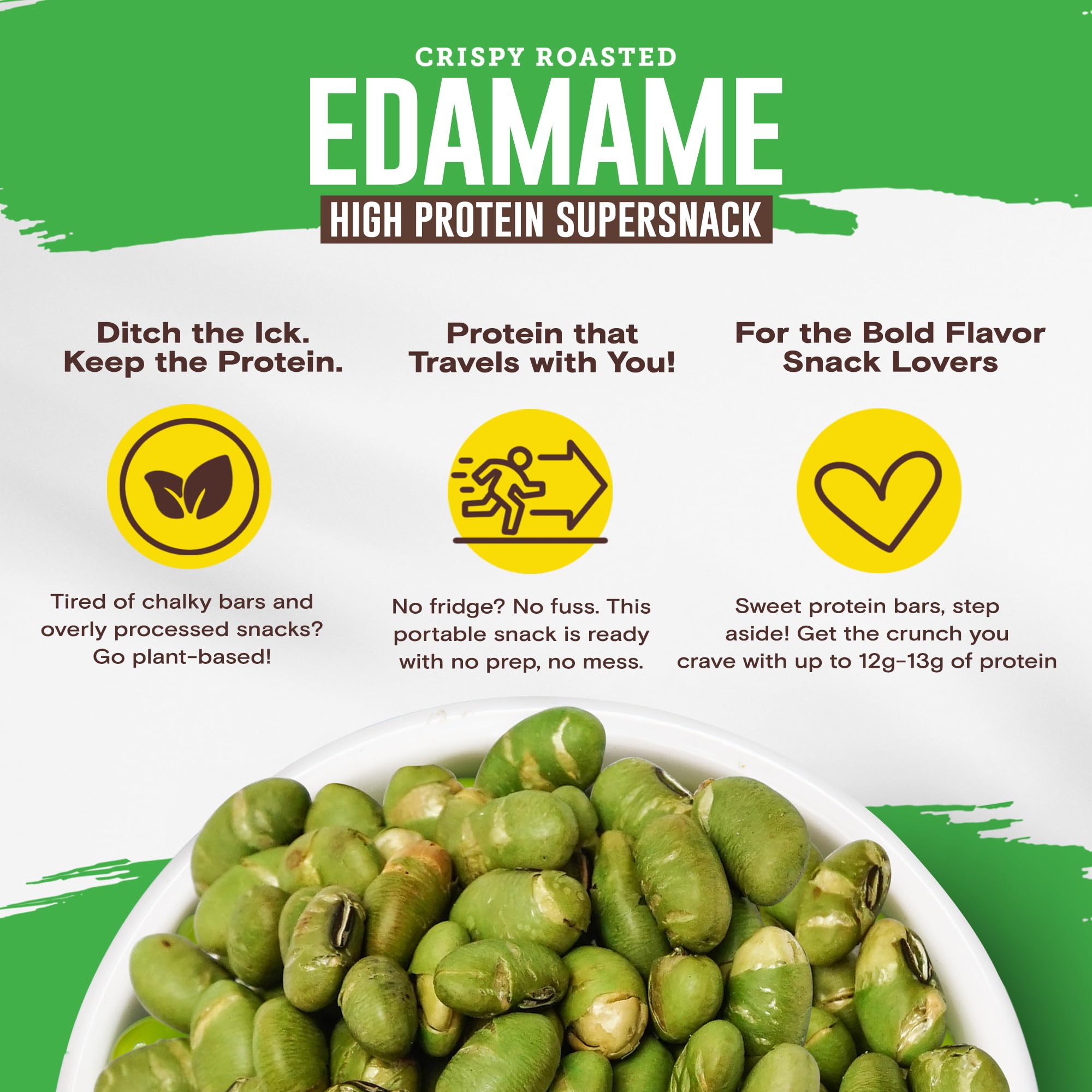 Biena Crispy Roasted Edamame Beans Snack – High Protein Low Carb Snack for Adults & Kids, 12g-13g Protein per Serving - Made w/Avocado Oil – Vegan, Gluten-Free – 18-Pack 1.05oz Variety Pack