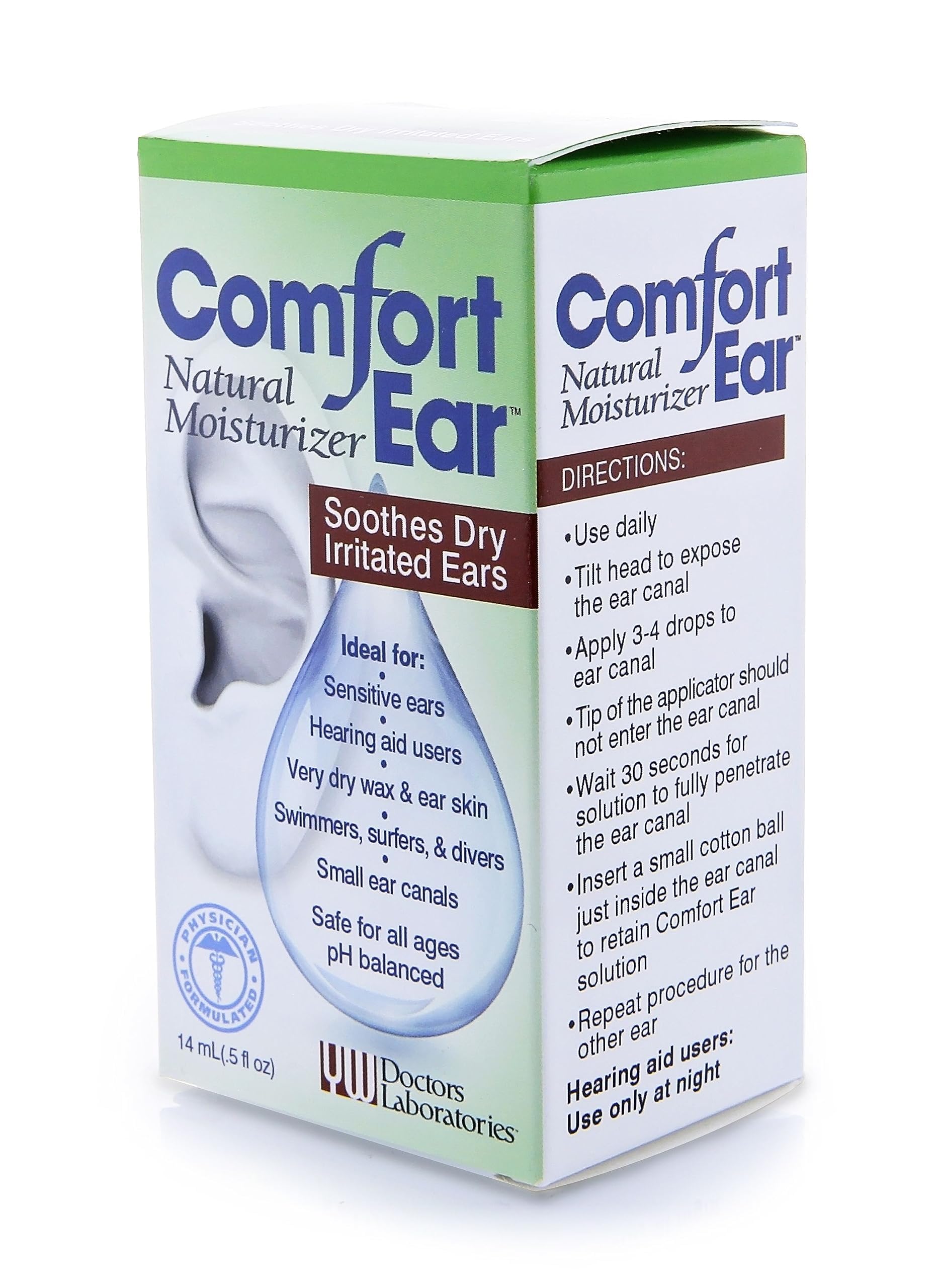 Westone Comfort Ear Natural Ear Drops for Itchy Ears, Ear Ache Drops Adults & Kids | Earwax Aid for Dry Ears | Personal Comfort for Hearing Aid, Swimmers, and Ear Itch Relief for Humans | Pack of 1