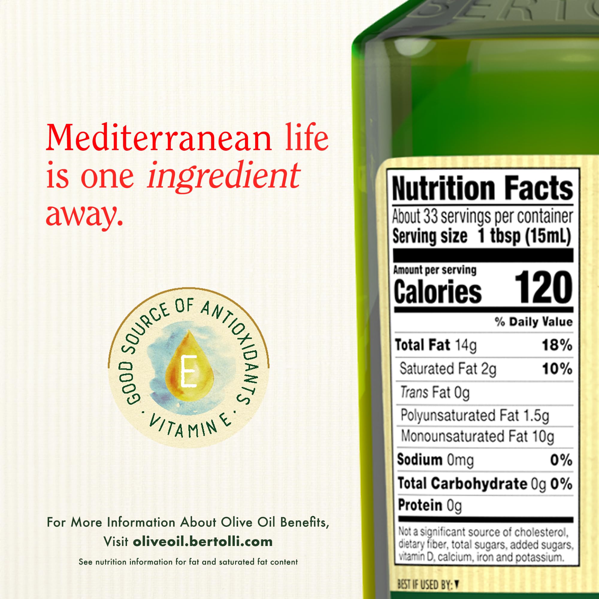 Bertolli Extra Virgin Olive Oil, Rich Taste, 16.9 fl oz