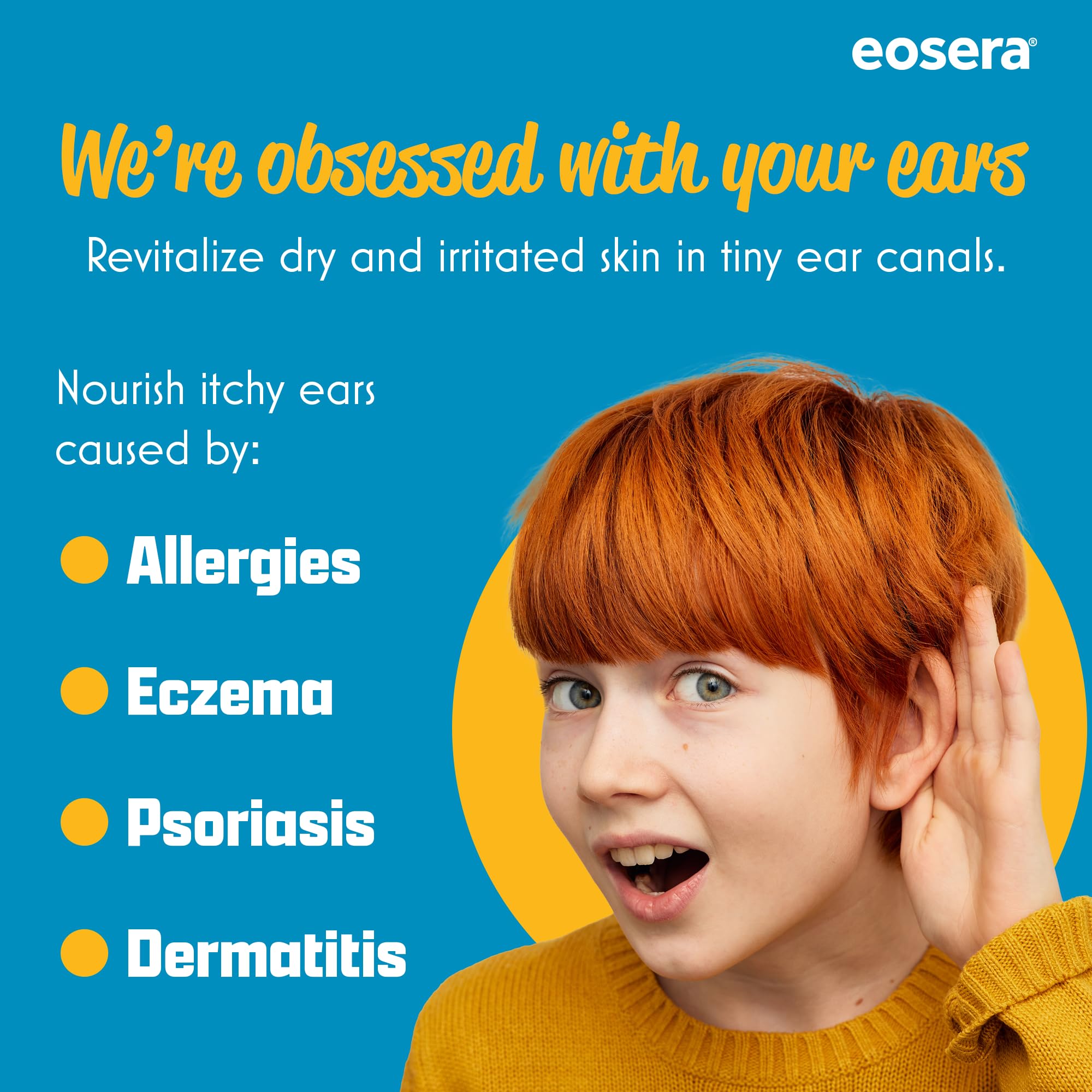 eosera® Ear Itch MD® for Kids – Soothing Ear Drops for Dry, Itchy Ears – Natural Moisturizing Formula with Vitamin E – Relief for Allergies, Eczema, Dermatitis – Safe for Ages 2+ & Hearing Aid Users