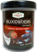 Amzey Blood Worms 0.5 oz -100% Natural Freeze Dried Blood Worms - Aquarium High Protein Food for Betta Fish, Goldfish, Cichlid, Guppy, Discus, Turtle