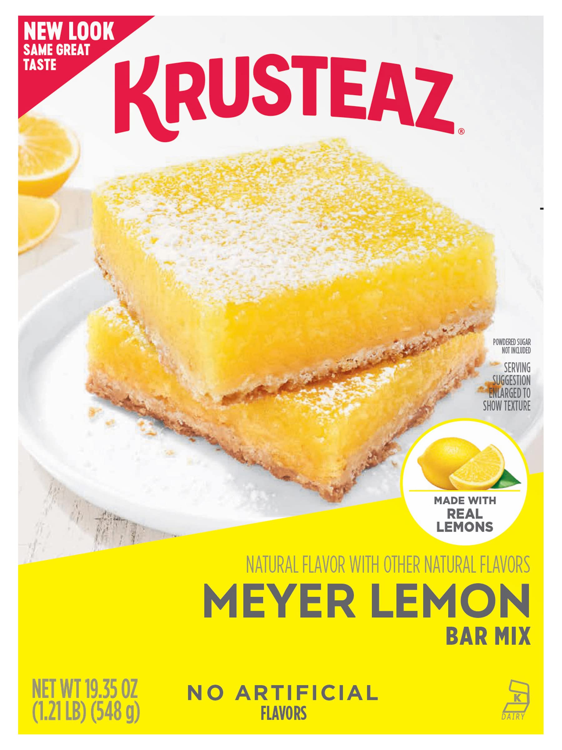 Krusteaz Meyer Lemon Bar Mix, Made with Real Lemons, 19.35 oz Box