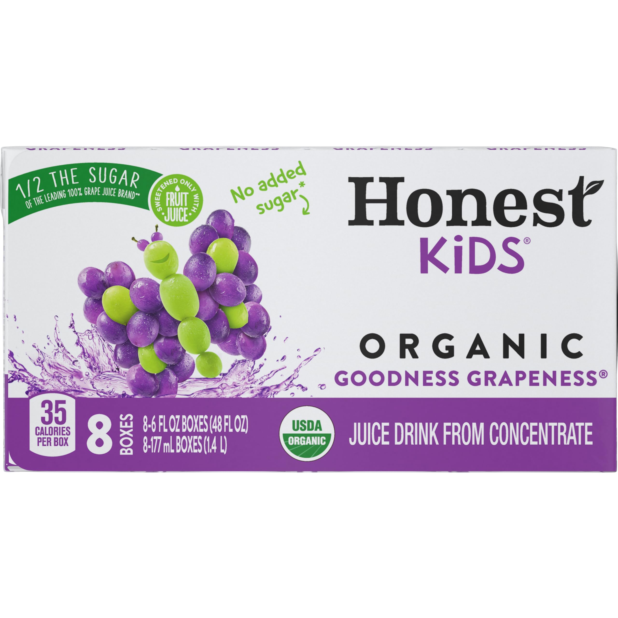 Honest Kids, Goodness Grapeness, 6 Fl Oz (Pack of 8)