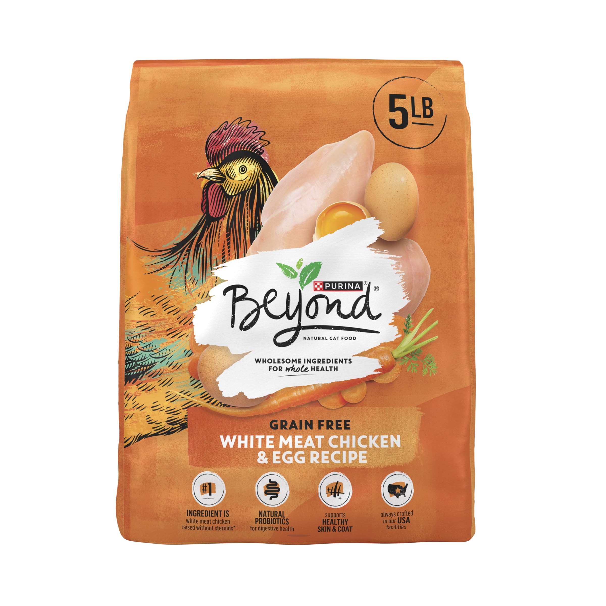 Purina Beyond Grain Free White Meat Chicken and Egg Recipe Natural Cat Food High Protein Cat Food Dry Formula - 5 lb. Bag
