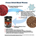 Amzey Blood Worms 0.5 oz -100% Natural Freeze Dried Blood Worms - Aquarium High Protein Food for Betta Fish, Goldfish, Cichlid, Guppy, Discus, Turtle