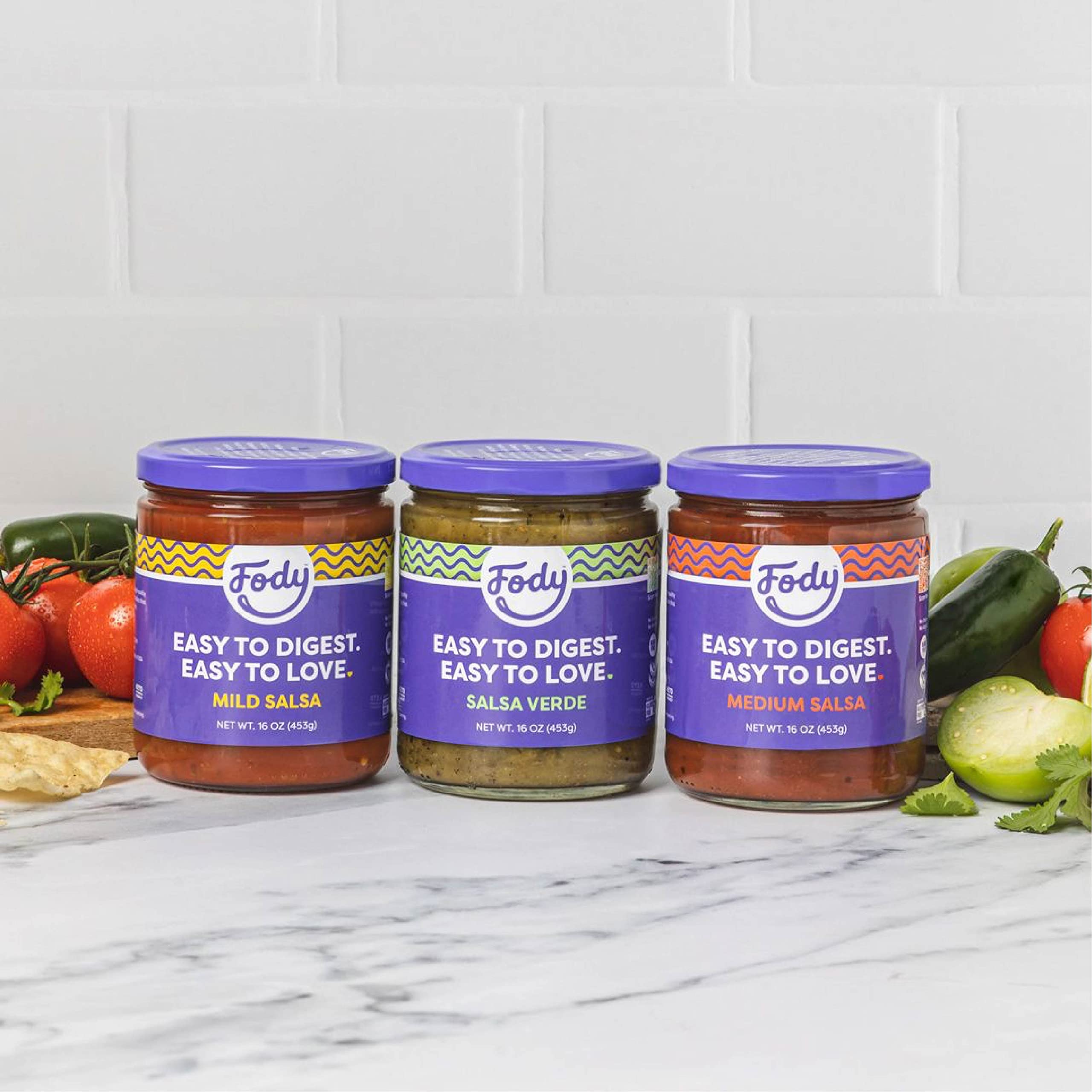 Fody Foods Mild Salsa, 16 Oz, Garlic and Onion Free, Low FODMAP Certified, Gut & IBS Friendly, Vegan, Non-GMO, Gluten Free, Keto Friendly