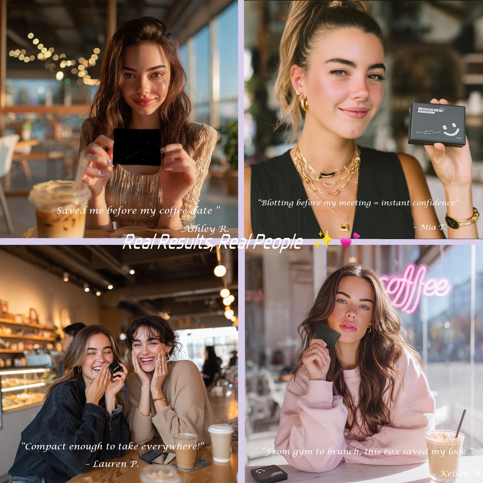 BeGoodSkin Oil Absorbing Sheets with Mirror & Puff, Natural Oil Control Film, Blotting Paper for Face & Hair, Makeup Friendly, Shine Control for Oily Skin, Matte Finish, 100 Sheets