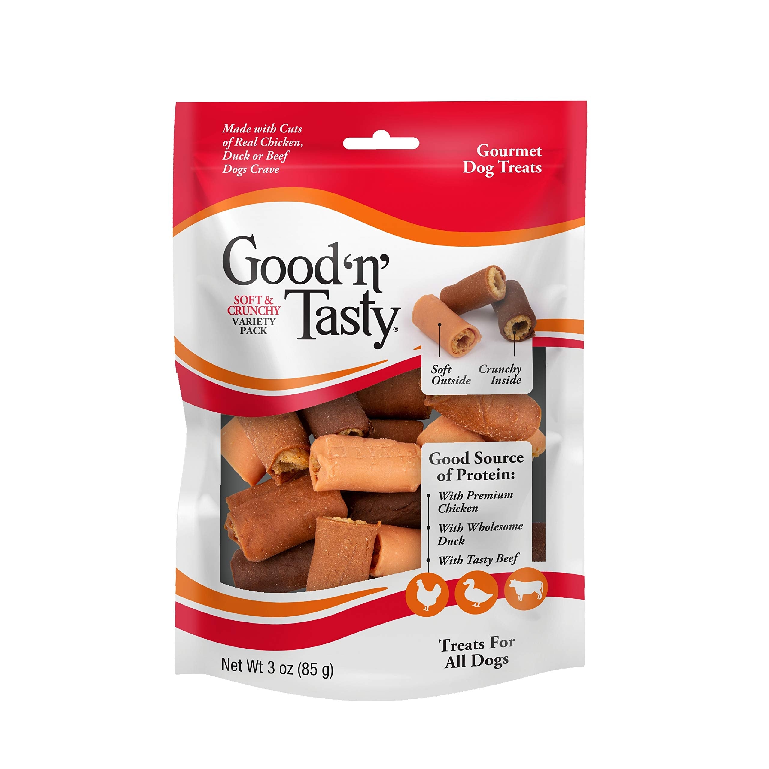 Good ‘N’ Tasty Soft And Crunchy Variety Pack, 3 Ounces, Treats For Dogs