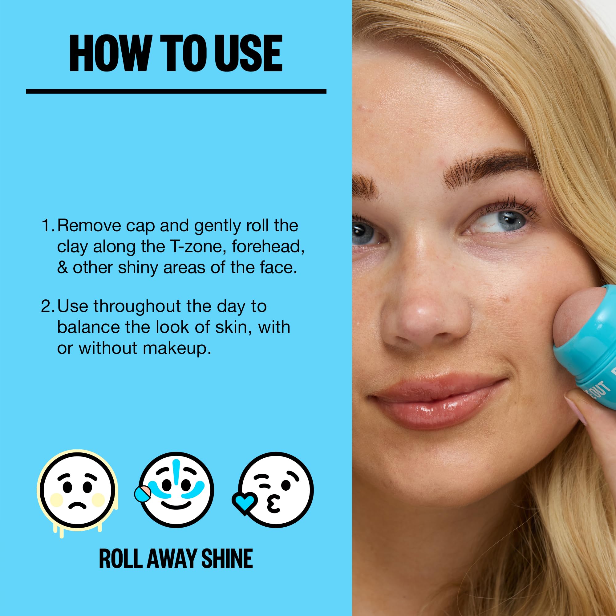 PEACE OUT Skincare Instant Pore & Oil Control Roller with Halloysite Clay