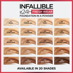 L'Oreal Paris Makeup Infallible Fresh Wear Foundation in a Powder, Up to 24H Wear, Waterproof, Ivory Buff, 0.31 oz.
